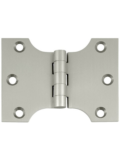 3 inch x 4 inch Premium Brass Parliament Door Hinge in Satin Nickel.
